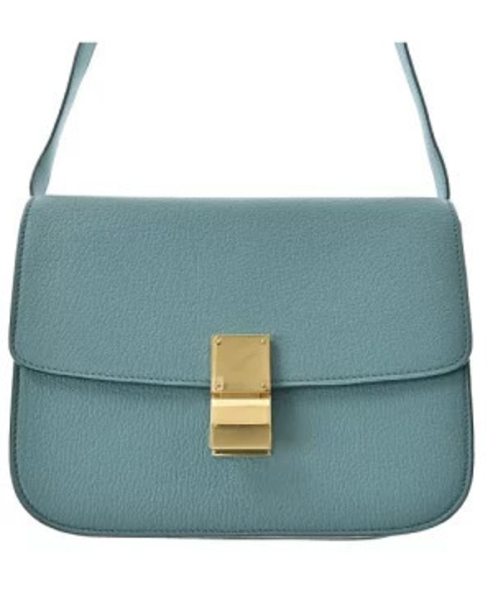 Celine Classic Box Flap Bag teal Blue Green